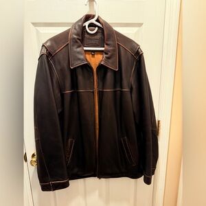Men's Sonoma Dark Brown Leather Jacket (Heavy Duty)